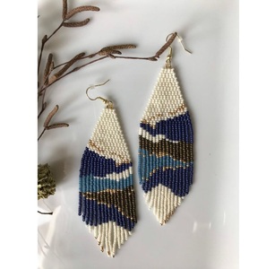 Boucles d'oreilles perlées faites à la main avec des perles de rocaille en verre en gros - Product Image 6