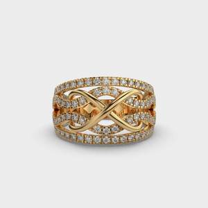 Infinity Four Row Band Ring Prong Set Anillo de diamante elegante 2ct Eternity Lab Grown Diamond Anillo de bodas 14K Oro sólido Mamá Regalos - Product Image 1