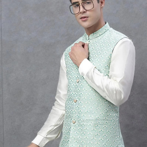 Gilet traditionnel formel d'été respirant sans manches pour hommes, vêtement culturel pour usage extérieur, vente en gros, exportation - Product Image 1