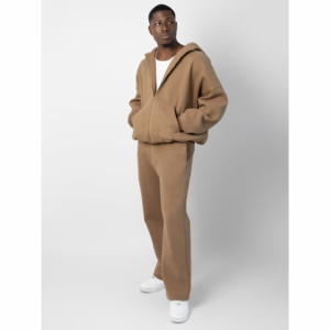 Ensemble de survêtement décontracté pour homme, hiver 2025, coupe évasée, 100% polyester, polaire, manches longues, capuche, pantalon, respirant, unisexe - Product Image 4
