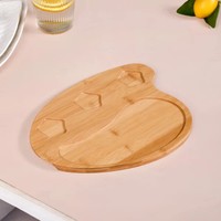 Elama Signature Plateau Tournant Moderne en Bois Écologique Art Déco pour Apéritifs et Condiments, Design Unique en Forme d'Étoile