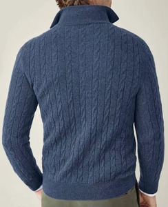 Fabricante de alta calidad personalizado OEM hombres lana/Cachemira Anti-Shrink Heather sólido suéter de punto cuello redondo - Product Image 5