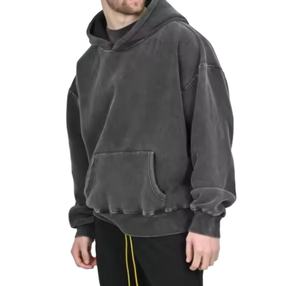 Sweat à capuche en coton français 100% de haute qualité 'High Street Series' Vintage Stone Washed Embossed Design XS - Product Image 4