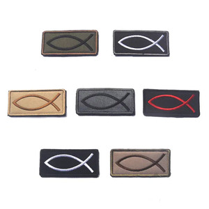Christian Fish Symbol Tactical Emblem Insignias Apliques Parches bordados para ropa DE TEPRA SPORTS - Product Image 6