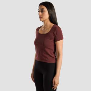 Maroon Flex Form <b>Top</b> for Yoga High Performance Fitness Clothing - Product Image 3