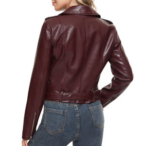 Chaqueta de cuero para mujer hecha de material de alta calidad Chaqueta de cuero para mujer de ajuste regular de etiqueta privada en diferentes tamaños - Product Image 2