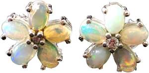 Pendientes de Plata de Ley 925 con Ópalo Natural, Piedra de Nacimiento de Octubre, Regalo de Aniversario, Joyería Hecha a Mano - Product Image 6