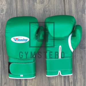 高品质可定制系带式优质真皮可调节腕带魔术贴闭合全指拳击手套 - Product Image 1