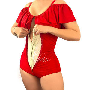 Traje de Baño Triangular con Volantes Moldeador de Cuerpo <span class=keywords><strong>Faja</strong></span> Reductora de Abdomen y Entrenador de Cintura para Mujer - Product Image 3