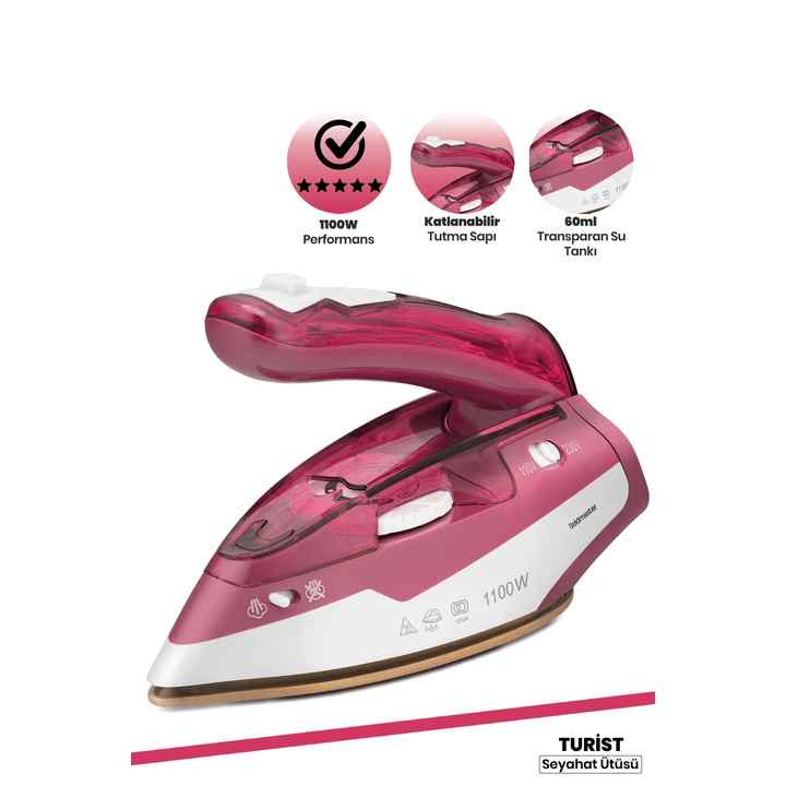 Tourist Ceramic Sole Effective Shock Steam Foldable Travel Iron