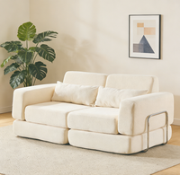 Chenille Modulares Sofa Platzsparendes Modernes Sofa Hochelastisch Kleines Apartment-Sofa für Mietwohnungen Wohnzimmer