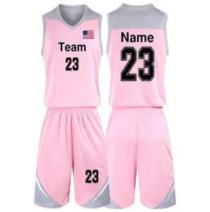 Uniforme léger de vêtements de sport de basket-ball pour hommes en polyester 100% avec logo imprimé et nom de joueur ensembles personnalisés Service OEM - Product Image 1