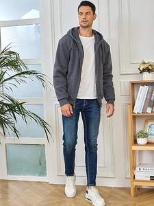 Sweat à capuche en polaire personnalisé en gros 2026 pour adultes et garçons, sweat à capuche doublé en sherpa chaud, basiques en coton mélangé, fabriqué au Pakistan - Product Image 2