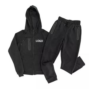 Chándal de invierno Retro Unisex, ropa deportiva con capucha romana y cremallera, logotipo personalizado - Product Image 2