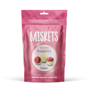 Fournisseur direct en gros de Miskets originaux, framboises lyophilisées au chocolat blanc (80g) au prix de gros - Product Image 1