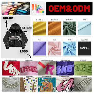 Sudadera con Capucha Personalizada para Mujer, Estilo Invernal, Lavado Ácido, 450 GSM, 100% Algodón, Corte Recortado, Talla Grande, Forro Polar, Cierre de Cremallera con Pedrería - Product Image 5