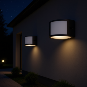 Lampe murale extérieure en aluminium semi-circulaire, luminaire mural extérieur élégant - Product Image 3