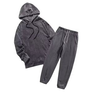 Survêtement en polaire avec poches latérales, sweats à capuche streetwear, survêtements en denim, sweat à capuche imprimé en relief, Teares - Product Image 1