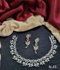 Mode américain diamant collier ovale Design collier ensemble feuille et boucles d'oreilles ensembles bijoux de mariage de mariée pour les mariées cadeaux de fête - Product Image 4