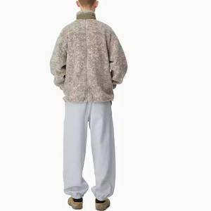 Veste personnalisée unisexe en polaire sherpa, col montant, épaisse, chaude, d'hiver, zippée, OEM, teinture et marque privée - Product Image 4