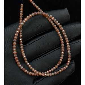 Perles de diamant facettées 100% naturelles AAA+ 3 mm, élégantes, couleur champagne rouge, bijoux personnalisés sur mesure avec perle de diamant - Product Image 4