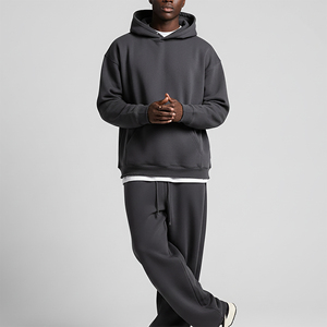 Conjunto Deportivo Informal de Invierno de Alta Calidad, Sudadera Holgada de Color Sólido y Pantalones Deportivos Holgados, Ropa Deportiva Moderna para la Calle - Product Image 2