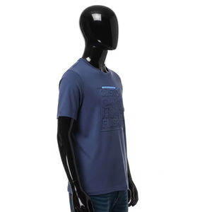 O Neck T Shirts en coton avec design gaufré et tissu respirant EL clignotant Casual Streetwear Night Glow Fashion Wear pour hommes - Product Image 4