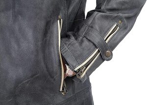 Chaqueta de cuero de vaca resistente al agua de alta calidad para hombre Chaqueta de cuero para hombre de color personalizado 100% - Product Image 5