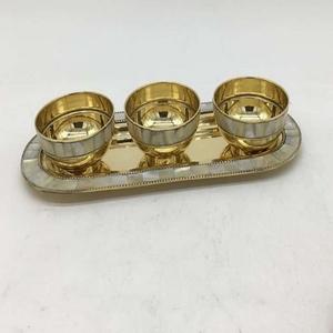 Juego de 3 tazones de aluminio para restaurante, juego de cuencos decorativos para el hogar, Color dorado, diseño moderno - Product Image 6