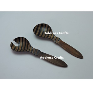 Ensemble de couverts à salade en corne de buffle naturelle de luxe pour le dîner et la cuisine pour les hôtels - Product Image 1