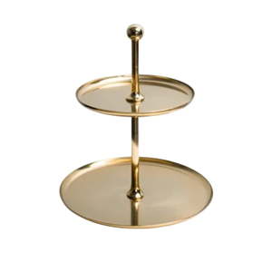 Nouveauté : Présentoir à gâteaux Amson en laiton antique à 2 niveaux, écologique et compatible lave-vaisselle, support de luxe pour fêtes d'anniversaire - Product Image 6