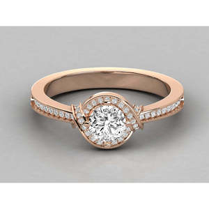 Bague solitaire en or 18 carats avec diamant brillant - Product Image 6