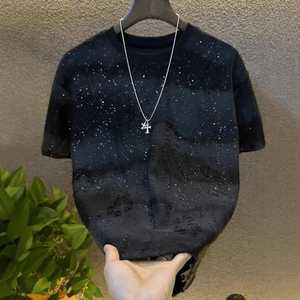 T-shirt en jersey de polyester pour homme, manches courtes, col rond, coupe classique, motif décontracté, streetwear - Product Image 2