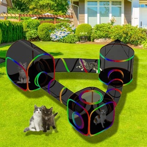 Tenda per Gatti da Esterno 6 in 1 con Tunnel, Recinto per Gatti, Castello Gioco per Animali Domestici, Casa Esterna per Gatti, Gattini e Conigli - Product Image 1