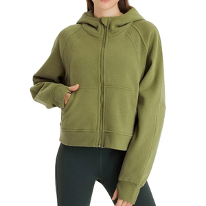 Sweat à capuche zippé intégral pour femme, grande taille, imprimé, 100 % coton, coupe ample, coupe-vent, haute qualité, pour le yoga et le fitness, style streetwear hiver - Product Image 2