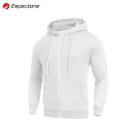 Erkek Kışlık Büyük Beden Tek Renk Spor Eşofman Takımı 2 Parça Fermuarlı Kapüşonlu Sweatshirt ve Eşofman Altı Günlük Koşu Takımı Espectone