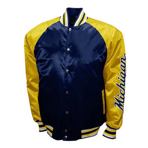 Chaqueta Bomber de Béisbol Bordada de Satén Fino Resistente al Viento de Arkansas, Estilo Universitario High Street Varsity, Servicio OEM - Product Image 2