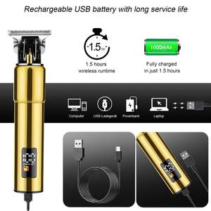 Tondeuse Électrique Professionnelle à Lame en T pour Barbe et Cheveux, Kit de Soin, Batterie Réglable, Acier Inoxydable, Céramique, Usage Domestique et Automobile - Product Image 3