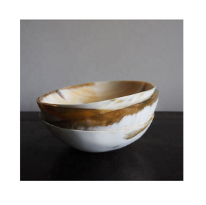 Bol à salade et à fruits vintage en corne de buffle sculptée, vaisselle indienne en corne, idéal pour les cadeaux d'affaires - Product Image 3