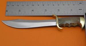 Cuchillo Bowie de caza de acero inoxidable hecho a mano con mango de madera, cuchillos para acampar y supervivencia. - Product Image 2