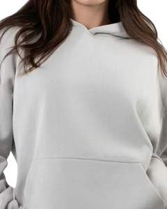 Light Grey Pullover Hoodie <b>Womens</b> Warm <b>Fleece</b> Oversized Sweatshirt With Hood Soft Winter Wear Casual Style Kangaroo Pocket - Product Image 6