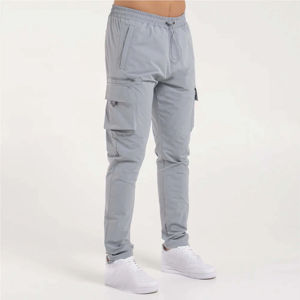 Pantalones cargo informales de cintura media con estilo personalizados al por mayor para hombres funcionales con bolsillos seguros con cremallera cordón ajustable - Product Image 1