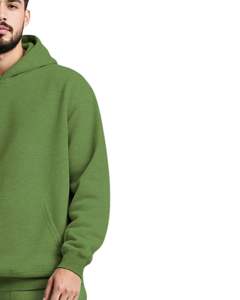 Conjunto Deportivo Personalizado para Hombre, Sudadera con Capucha y Pantalones de Felpa Verde Oliva, Estilo Casual de Invierno, Sudadera con Capucha y Pantalones Deportivos para Hombre - Product Image 2