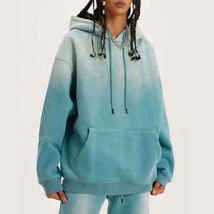 OEM personalizado de alta calidad Logotipo de peso pesado de lana Tie Dyes hombres Vintage lavado gradiente de gran tamaño pulóver sudaderas con capucha unisex - Product Image 1