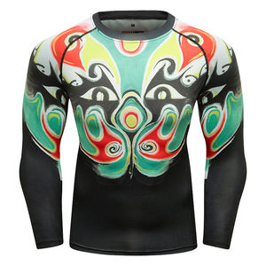 Chemises de compression à manches longues unisexes respirantes et écologiques avec impression par sublimation personnalisée UPF50+ pour la natation et le surf - Product Image 1