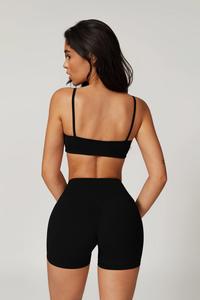 Meilleure vente Zoe noir soutien-gorge de sport 4 voies extensible fines bretelles respirant séchage rapide et fort impact femmes Gym Fitness soutien-gorge de sport - Product Image 3