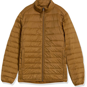 Veste d'hiver pour hommes, bouffante en coton épais et solide avec fermeture éclair, veste courte en duvet avec logo avant, quantité en vrac - Product Image 1