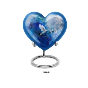 Urnas de recuerdo de corazón de aluminio de pájaro de Corazón Púrpura hermoso de alta calidad con soporte - Product Image 2