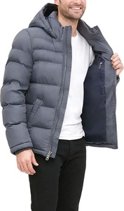 Veste matelassée à capuche pour homme Style streetwear Respirante Fermeture éclair sur le devant Tailles personnalisables Haute qualité 100% fibre de polyester - Product Image 3