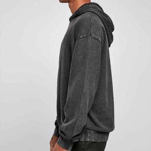 Sweats à capuche pour hommes en détresse Vintage Sweat à capuche surdimensionné Couples Streetwear avec lavage à l'acide - Product Image 3